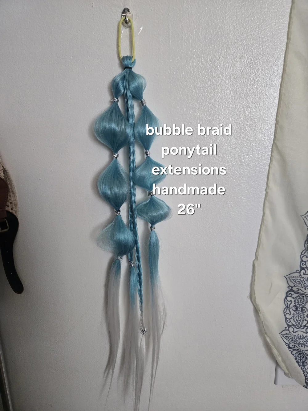 4/$15 Boho Bubble Braids Blue Hair Wrap Extensions Women Accessories
